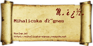 Mihalicska Ágnes névjegykártya